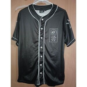 Naruto Shippuden Men's Black Short Sleeve Baseball Jersey - Size M